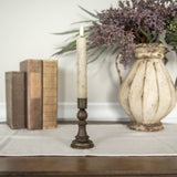 Bishop Taper Candlestick – 5″ Rubbed Bronze Holder with Chess-Inspired Silhouette