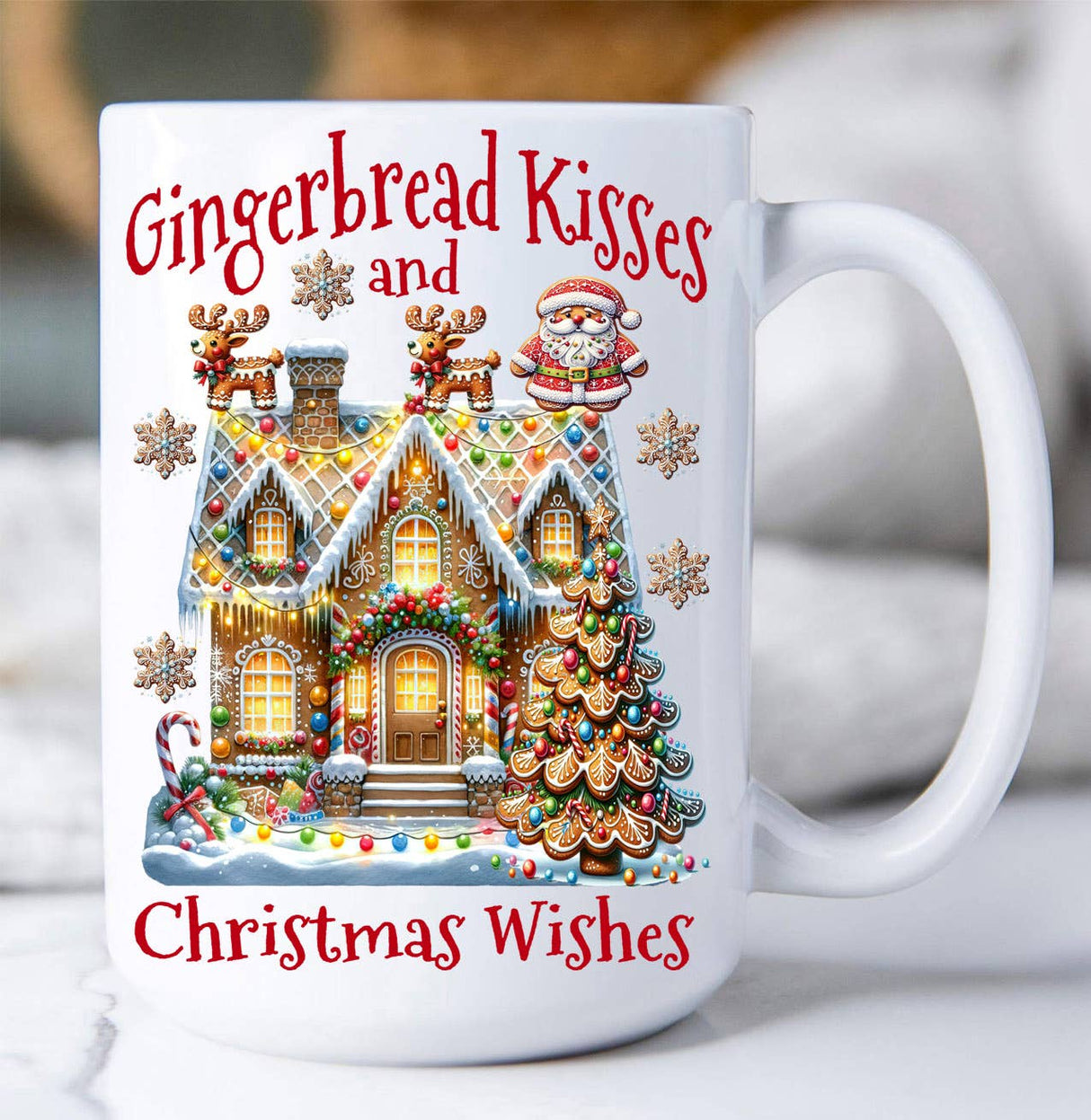 Christmas Gingerbread Kisses House Coffee Mug
