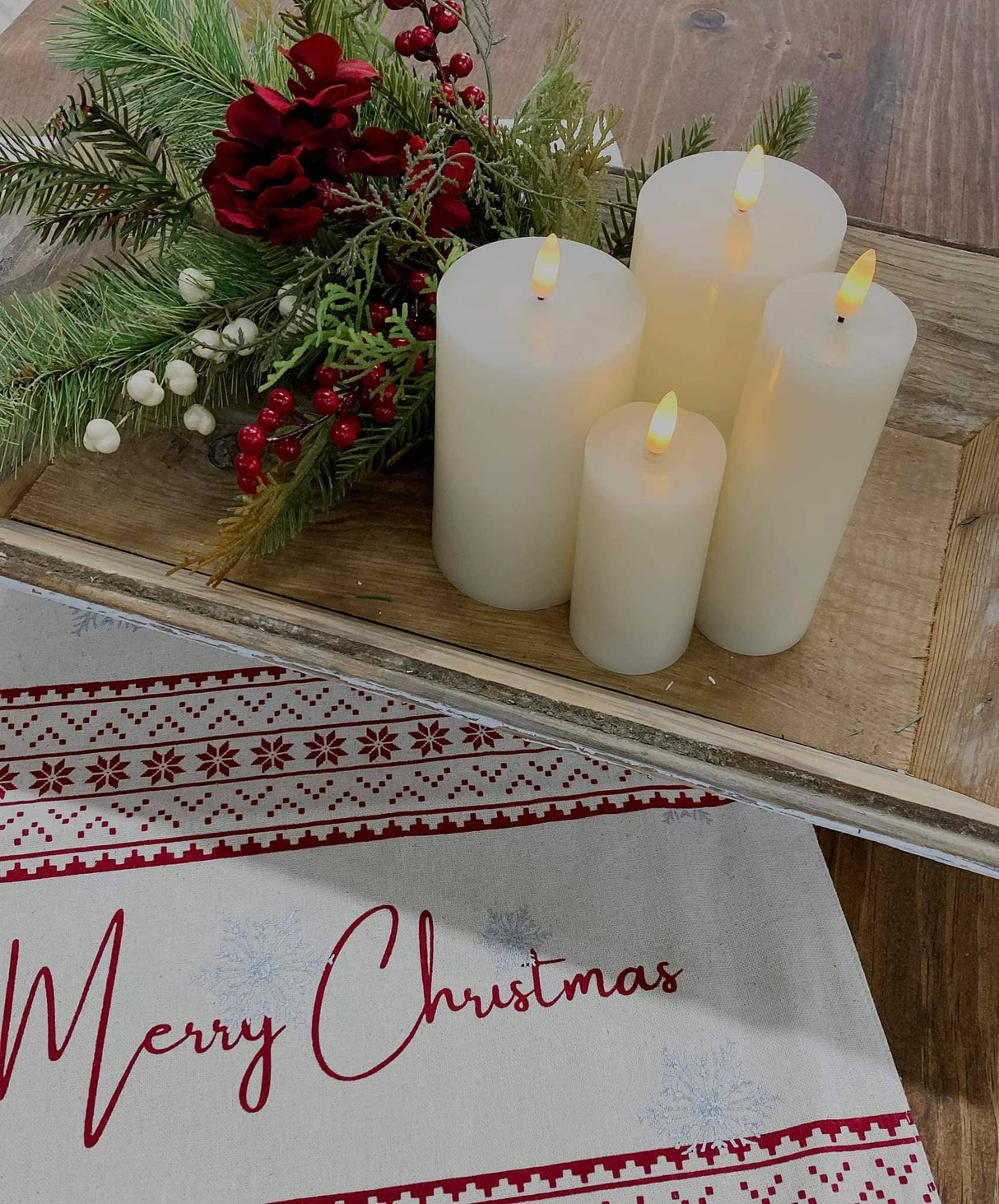 Cream Realistic Flame LED Votive 2x6"
