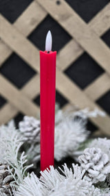 Holiday Red Glow Realistic Flame Taper Set – 10" (Set of 2)
