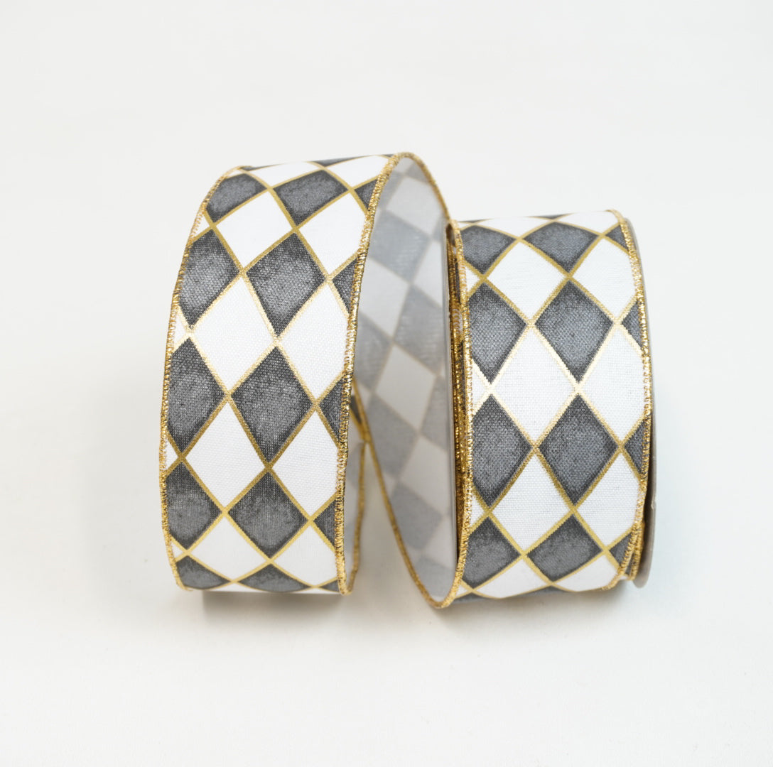 Antique Diamonds Ribbon – 2.5" Wired Luxe Trim by Farrisilk