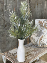 Snowy Fir Spray – 24″ Flocked Faux Winter Greenery Vintage & Lancaster Collection